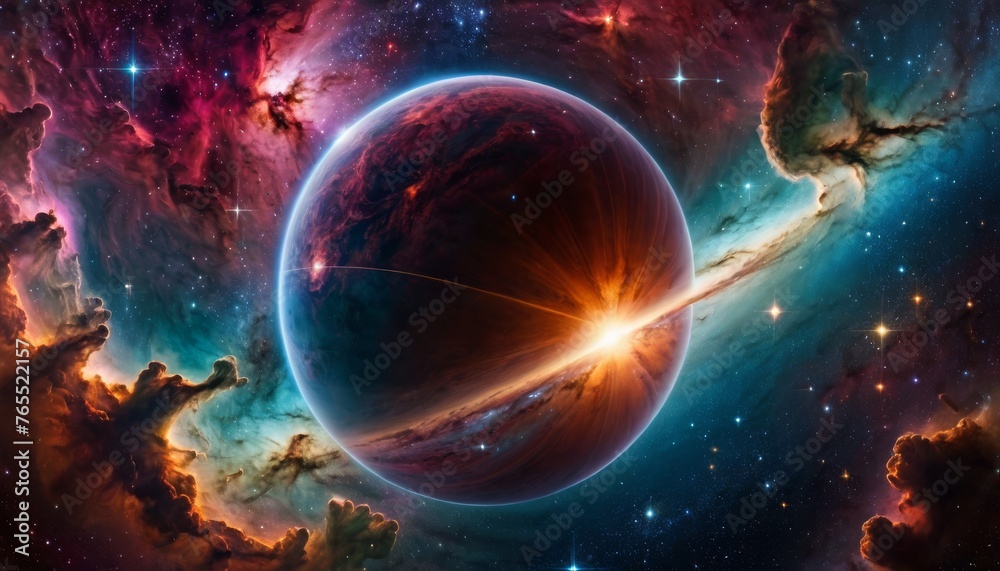 Fototapeta premium spherical panorama. Space background with nebula and stars