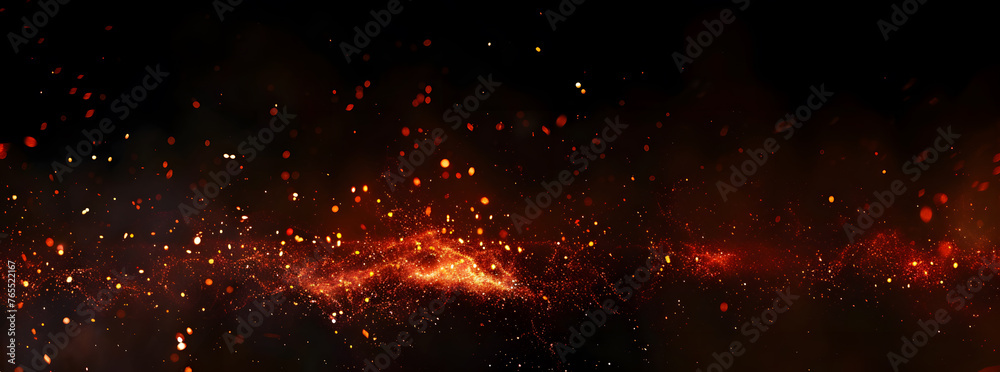 Fototapeta premium Fire on black background.