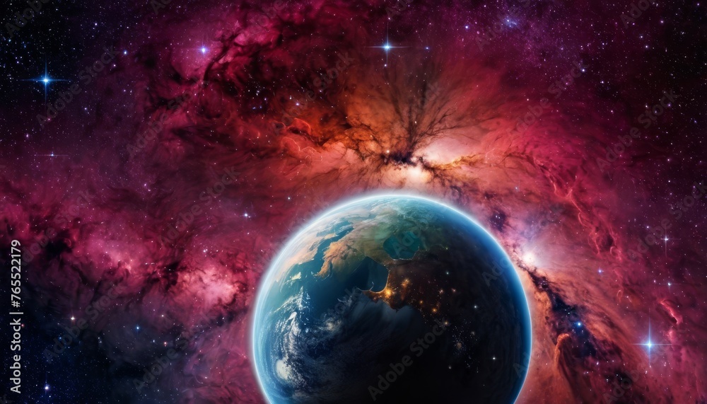Fototapeta premium spherical panorama. Space background with nebula and stars