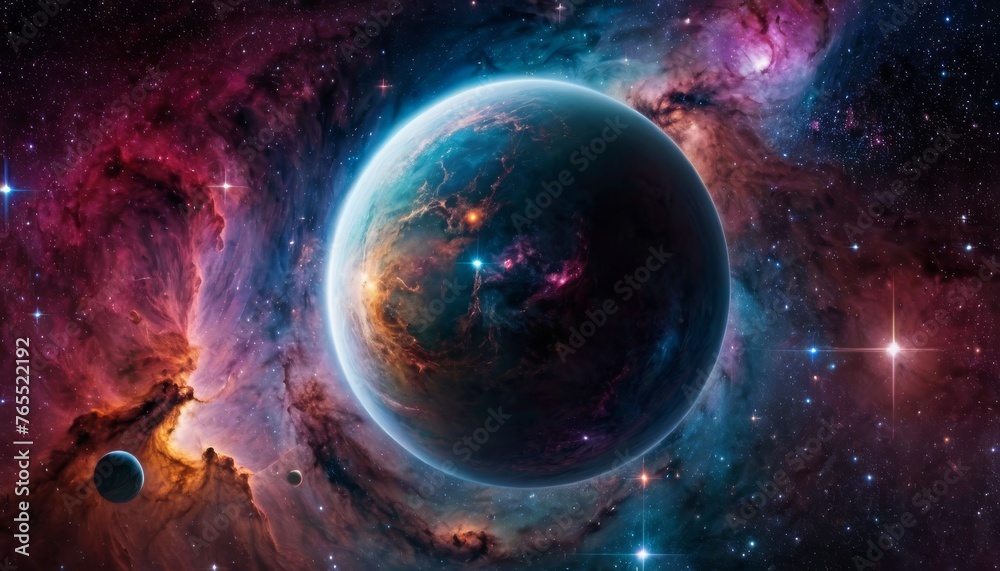 Obraz premium spherical panorama. Space background with nebula and stars