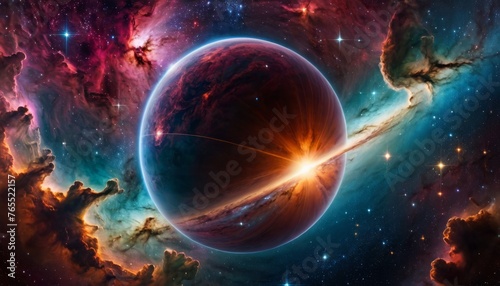 spherical panorama. Space background with nebula and stars