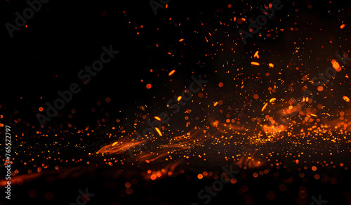 Fire on black background.