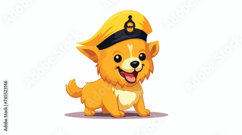 Yellow dog pirate Flat vector isolated on white background