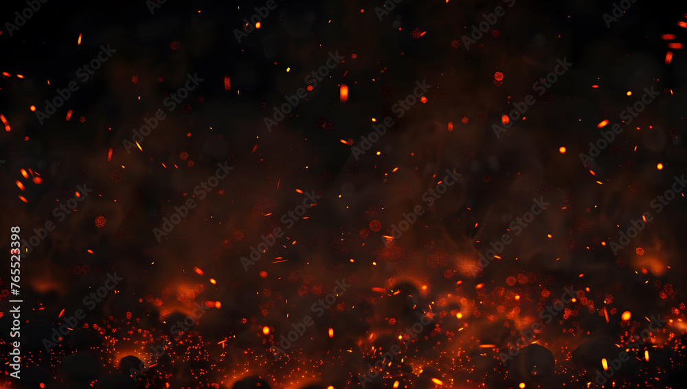 Obraz premium Fire on black background.