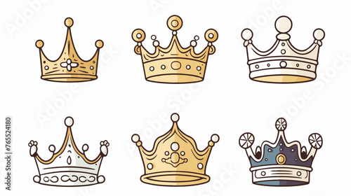 Doodle crown Line art king or queen crown sketch