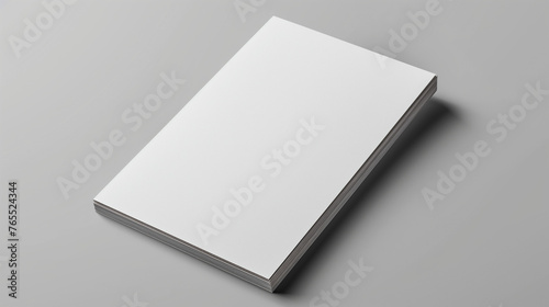 blank book on white, Blank A4 photorealistic Flyer single Page mockup , Blank Square Brochure Mockup, magazine brochure Catalog mockup, rendering design, on light grey background