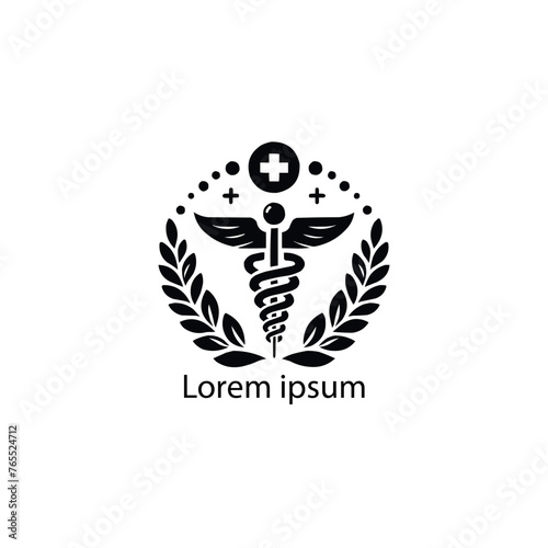 Caduceus symbol made using bird wings and poisonous snakes, healthcare conceptual vector illustration