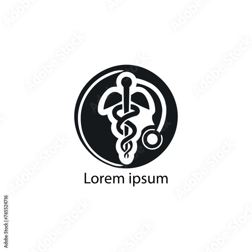Caduceus symbol made using bird wings and poisonous snakes, healthcare conceptual vector illustration