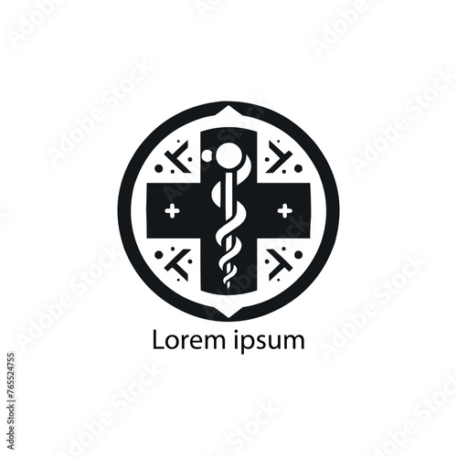 Caduceus symbol made using bird wings and poisonous snakes, healthcare conceptual vector illustration