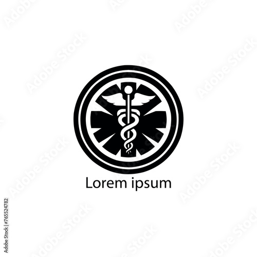 Caduceus symbol made using bird wings and poisonous snakes, healthcare conceptual vector illustration