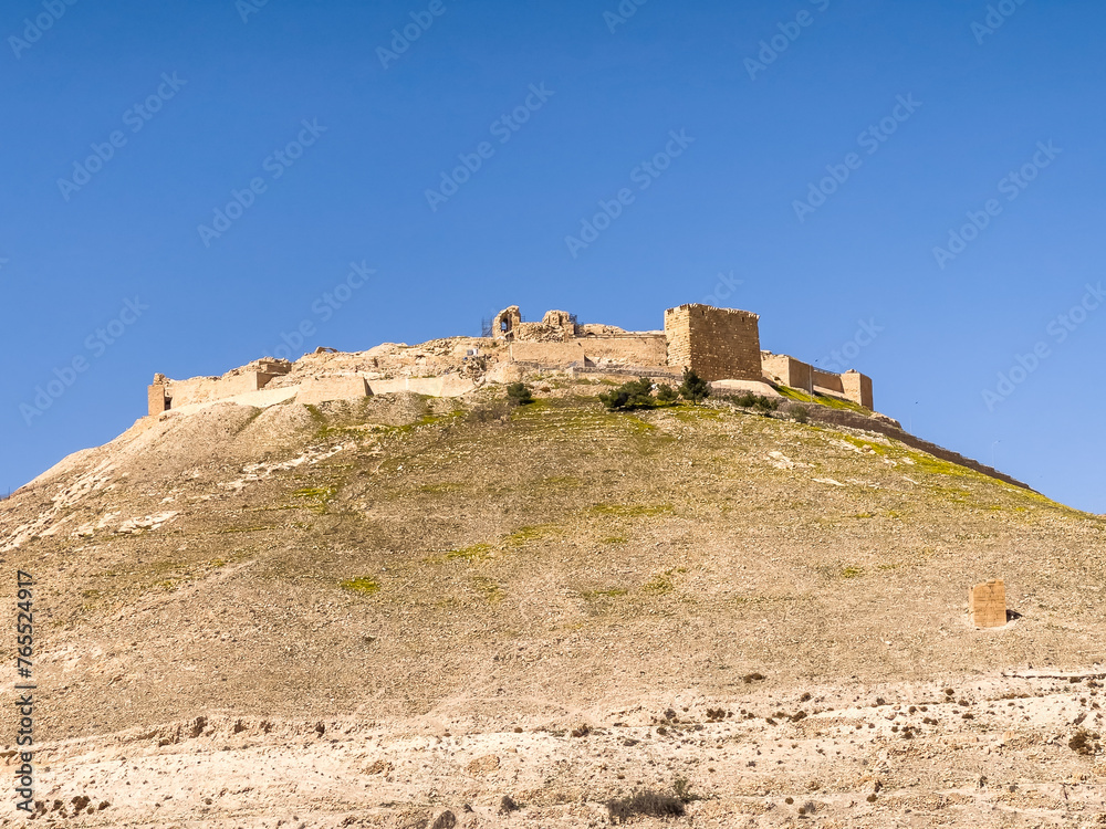 large medieval castle. Kerak Castle historic fortress. Crusader Historical castle