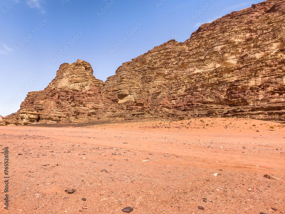 Magnificant shot of a hot sunny desert landscape and blue cloudy sky Magnificant shot of a hot sunny desert landscape and blue cloudy sky