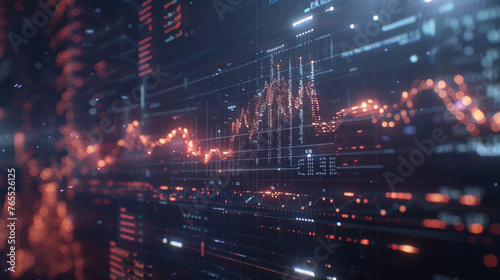 Precision in scientific exploration captured through sharp, UHD images of charts and graphs, amidst a backdrop of digital indices. 32K.