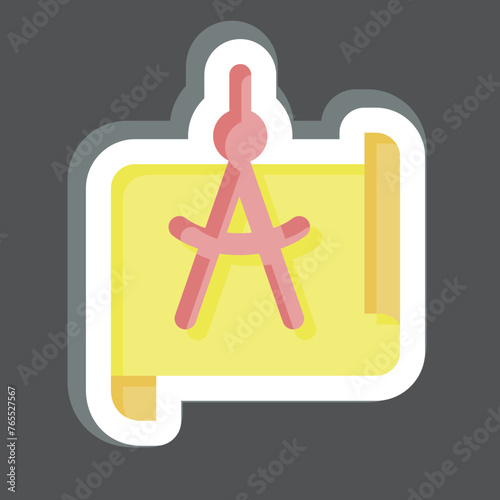 Sticker Project Management. related to Art and Media symbol.simple design editable