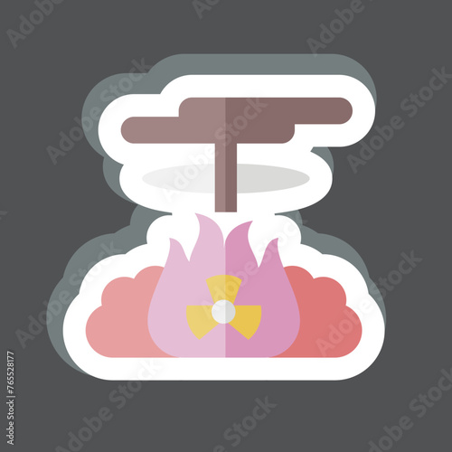 Sticker Nuclear Blast. related to Nuclear symbol. simple design editable. simple illustration