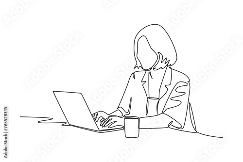 Happy businesswoman working in coffeshop. Lifestyle at city. Work life balance.