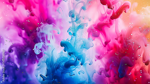 Abstract liquid painting with vibrant flows and splashes, representing creativity and modern artistry in motion