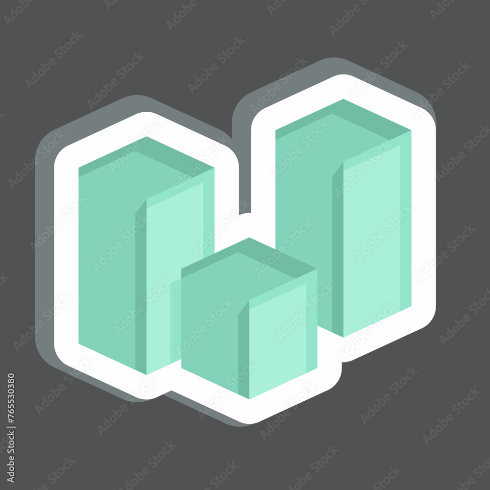 Sticker 3D Visualication. related to 3D Visualization symbol. simple design editable. simple illustration Sticker 3D Visualication. related to 3D Visualization symbol. simple design editable. simple illustration