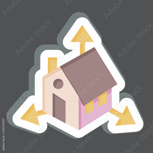 Sticker Architectural Design. related to 3D Visualization symbol. simple design editable. simple illustration photo