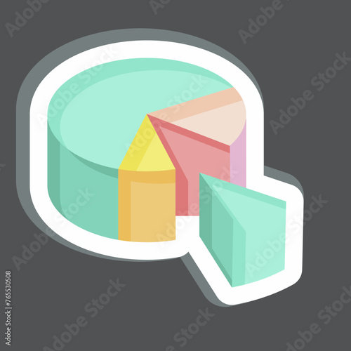 Sticker Pie Chart. related to 3D Visualization symbol. simple design editable. simple illustration photo