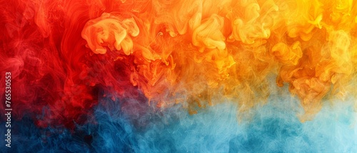  A multicolored background of smoke with a red, orange, yellow, and blue smoke layer in the center will look great with optimization