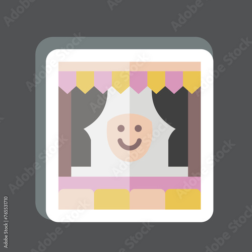 Sticker Stage. related to Amusement Park symbol. glyph style. simple design editable. simple illustration