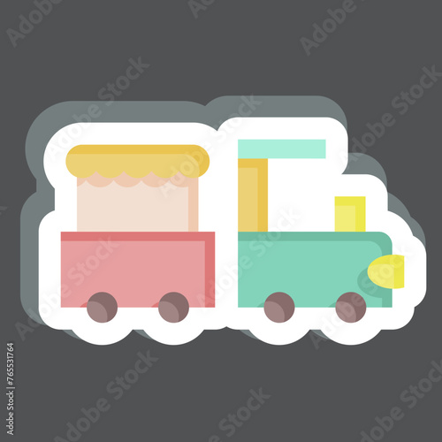 Sticker Train. related to Amusement Park symbol. glyph style. simple design editable. simple illustration