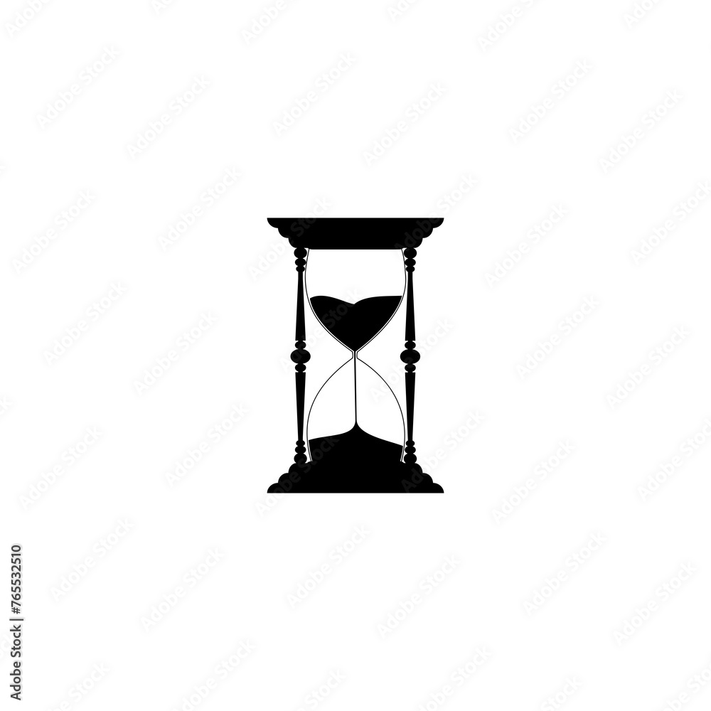 Sand clock icon isolated on transparent background