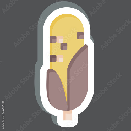 Sticker Corn. related to American Indigenous symbol. simple design editable. simple illustration