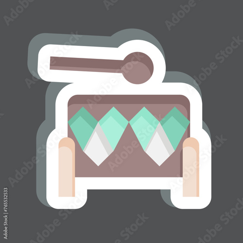 Sticker Drum. related to American Indigenous symbol. simple design editable. simple illustration photo