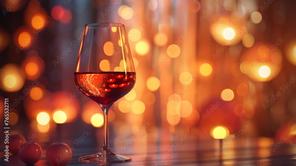 Rich red wine in a clear glass, warm backdrop Rich red wine in a clear glass, warm backdrop