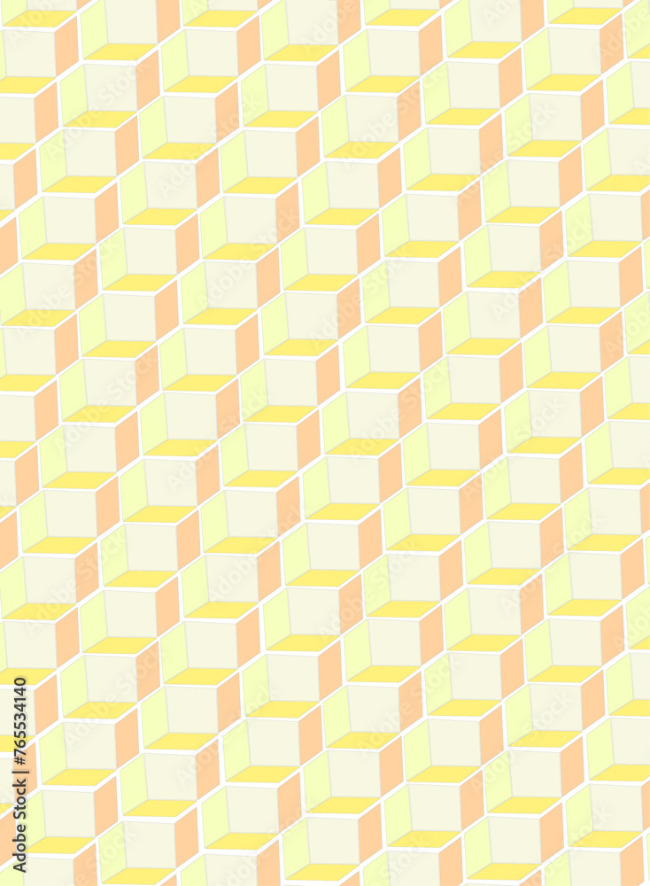 Retro mood geometric seamless pattern expressed on a 3D surface with squares of various sizes / easy to change all color Retro mood geometric seamless pattern expressed on a 3D surface with squares of various sizes / easy to change all color