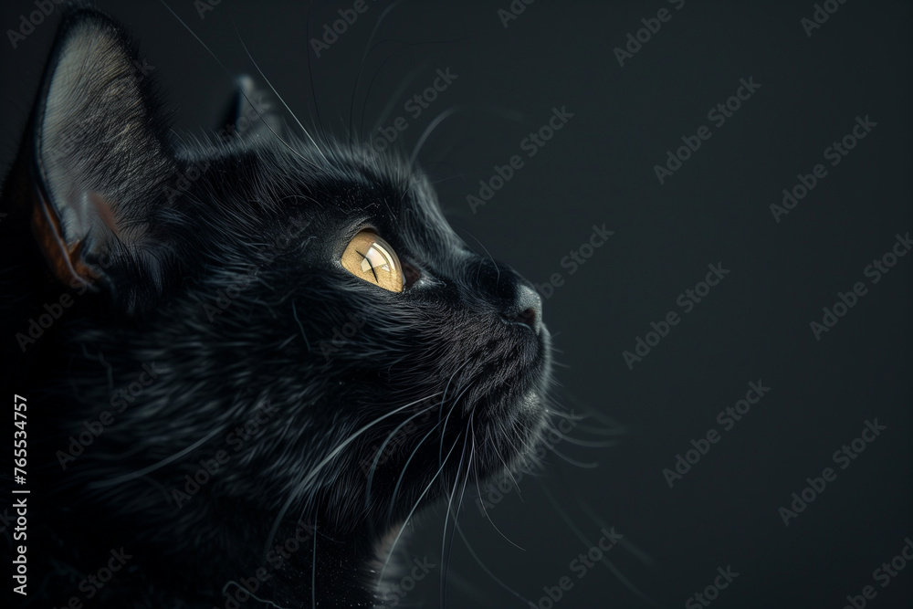black cat portrait.AI generated
