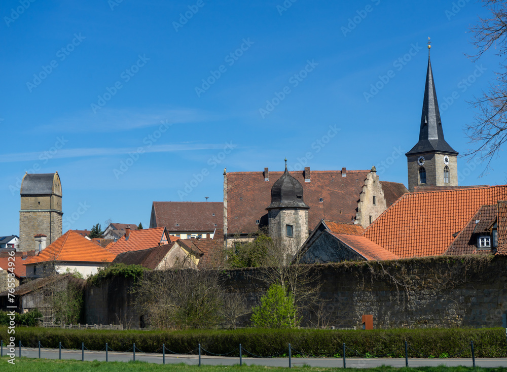 Fototapeta premium View from the german village called Sesslach