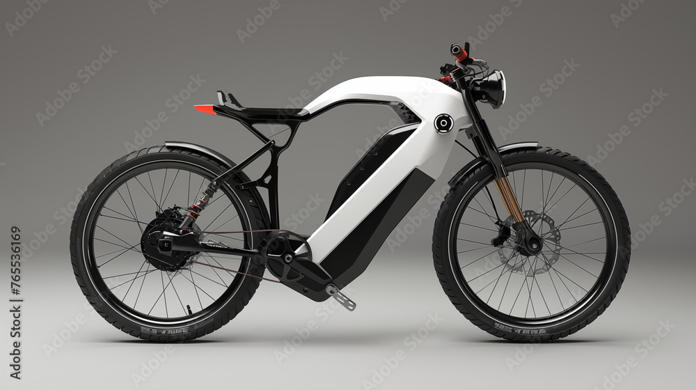 Fototapeta premium Electric bike on plain background