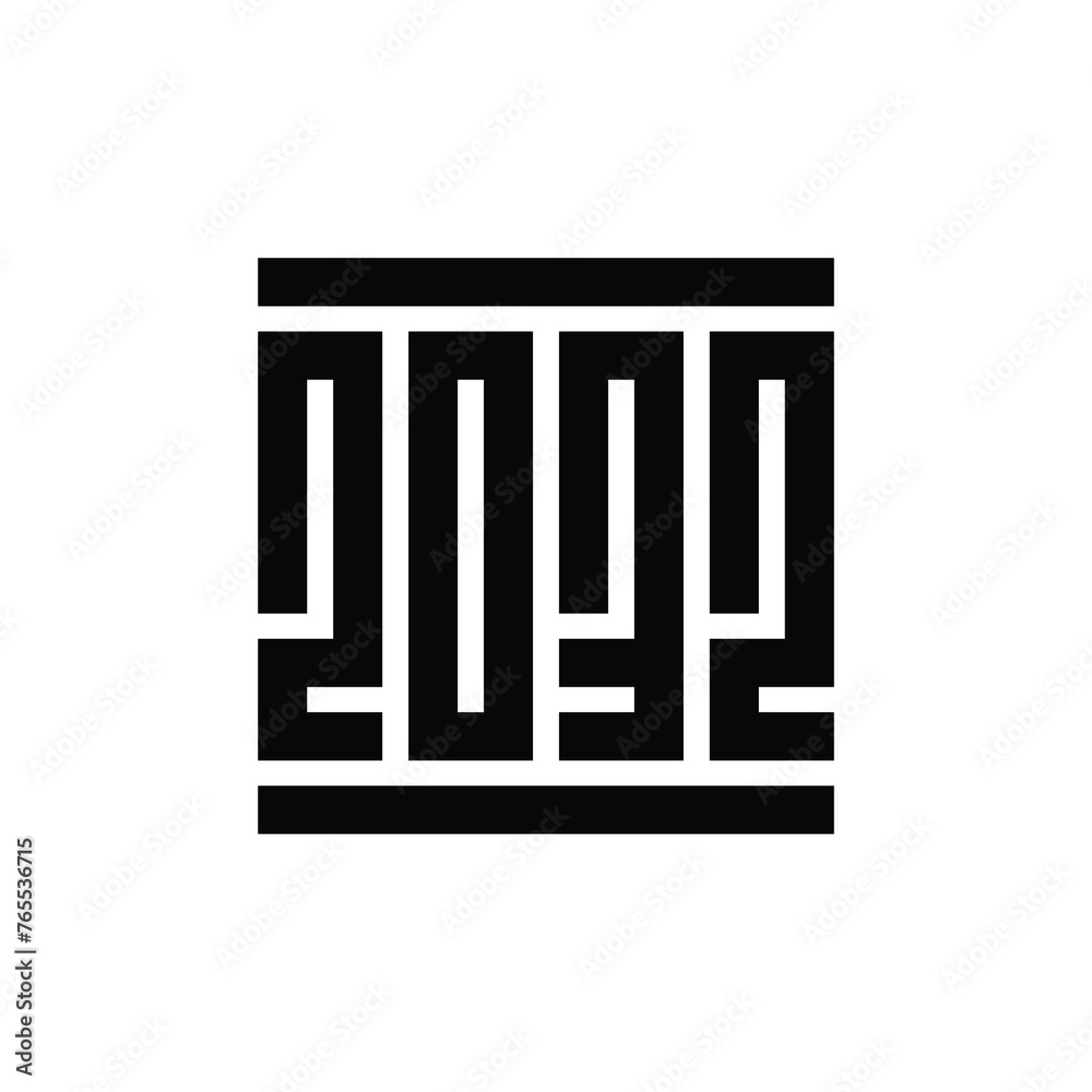 2032 happy new year logo text design template elements - Vector 2032 happy new year logo text design template elements - Vector