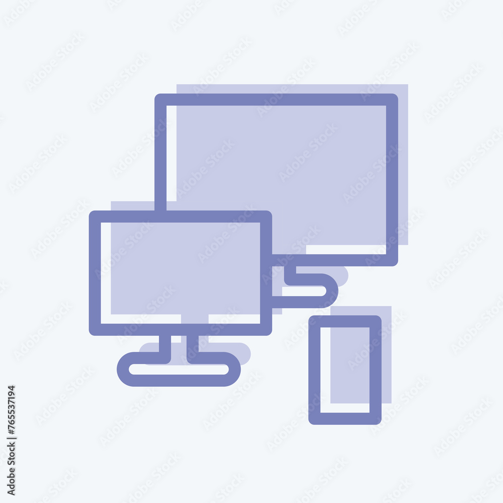 Icon Responsive. suitable for Startup symbol. two tone style. simple design editable. design template vector. simple illustration Icon Responsive. suitable for Startup symbol. two tone style. simple design editable. design template vector. simple illustration