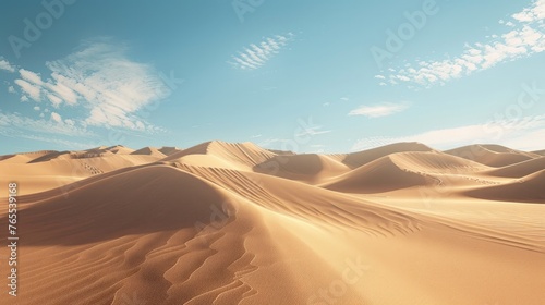 Desert only sand. Extreme heat everywhere. Generative AI