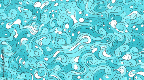 Wavy and swirl brush strokes seamless pattern