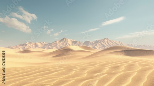 Desert only sand. Extreme heat everywhere. Generative AI
