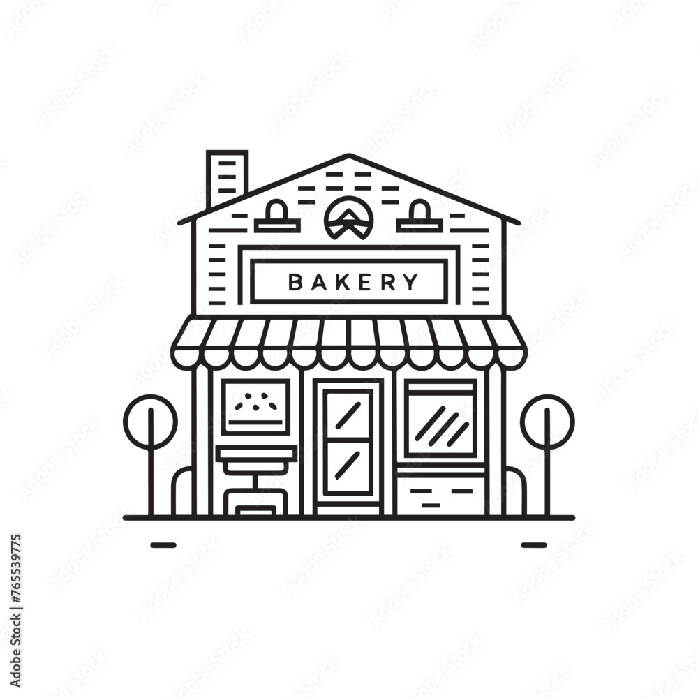 Minimalistic front of an BAKERY.