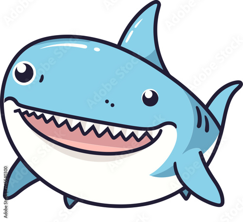 Silent Observer Vibrant Shark Vector Design