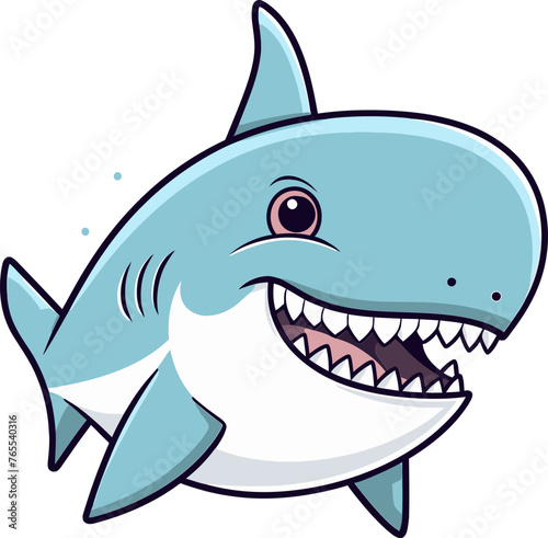 Dynamic Depths Gripping Shark Vector Illustration