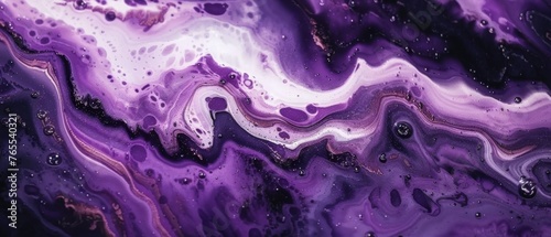 A close-up view of a purple and black fluid