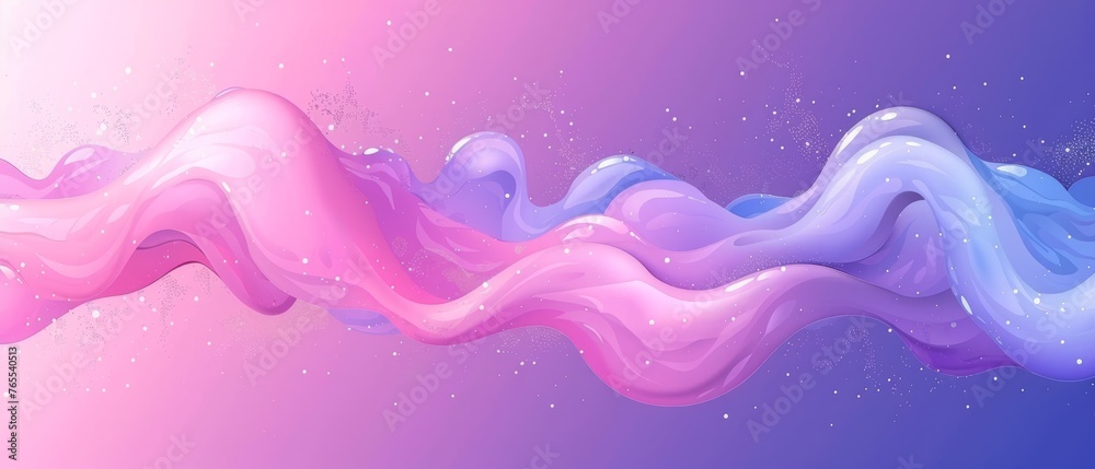 A vibrant wave of pink-blue liquid against a gradient of purple and pink, beneath a shimmering starlit sky A vibrant wave of pink-blue liquid against a gradient of purple and pink, beneath a shimmering starlit sky