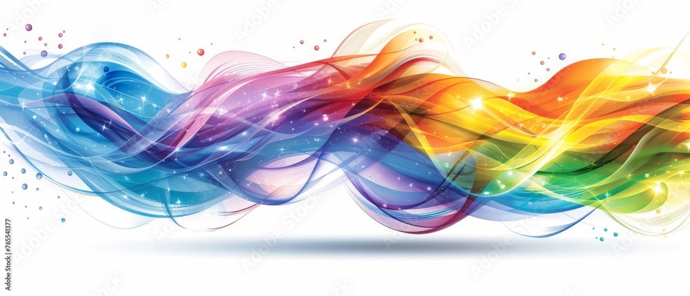 Colorful wave, white background, blue-red swirl on left Colorful wave, white background, blue-red swirl on left