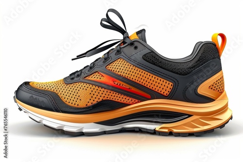 Realistic sport running shoe for training and fitness