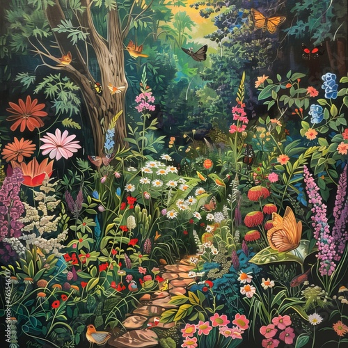 garden with flowers