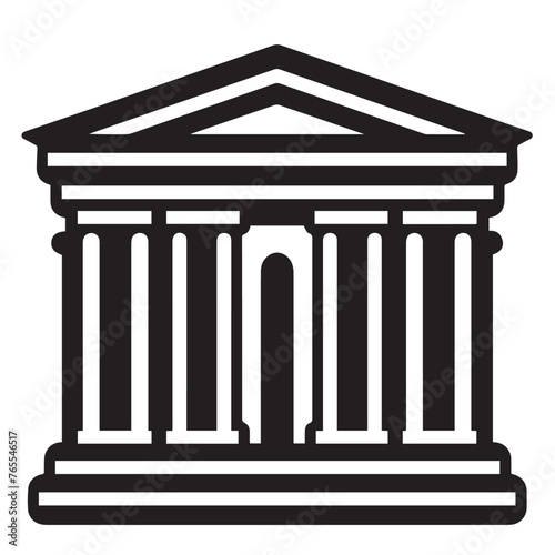 Bank in cartoon, doodle style . Image for t-shirt, web, mobile apps and ui. Isolated 2d vector illustration in logo, icon, sketch style, Eps 10, black and white. AI Generative