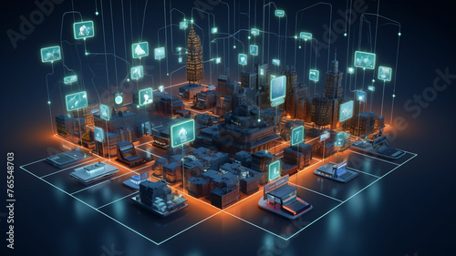 A network of interconnected devices encased within a digital fortress, showcasing the implementation of secure protocols to safeguard data integrity and privacy.